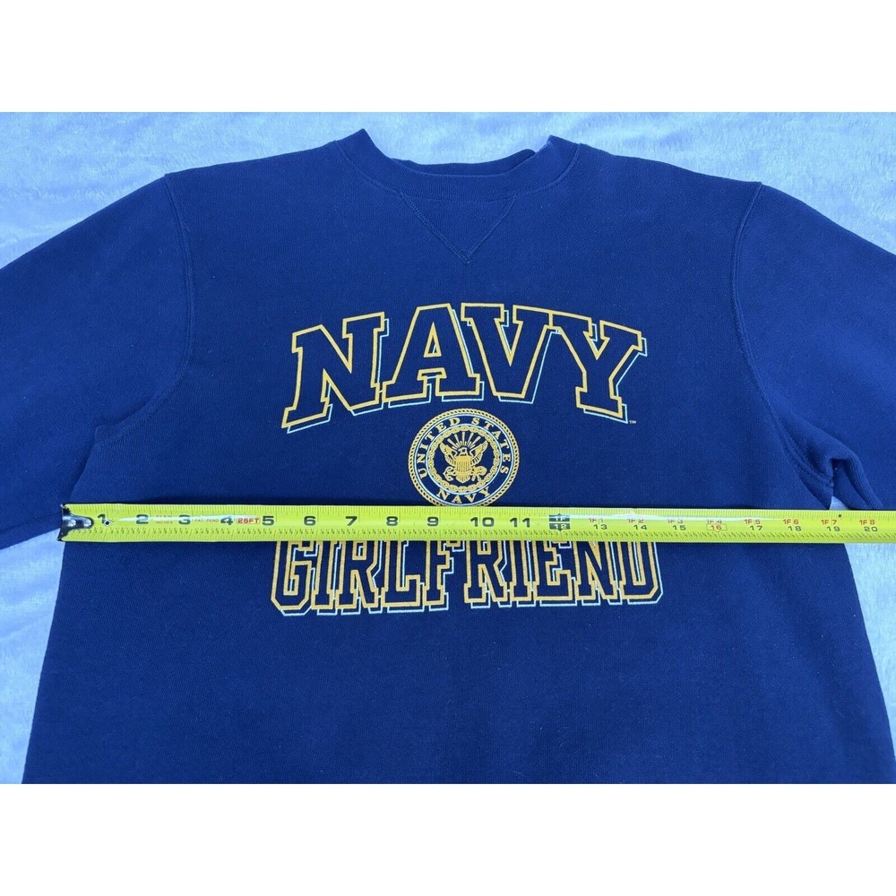 Vintage US NAVY Soffe Sweatshirt LADIES SMALL Blue Crew Neck Pullover Womens - Picture 2 of 4
